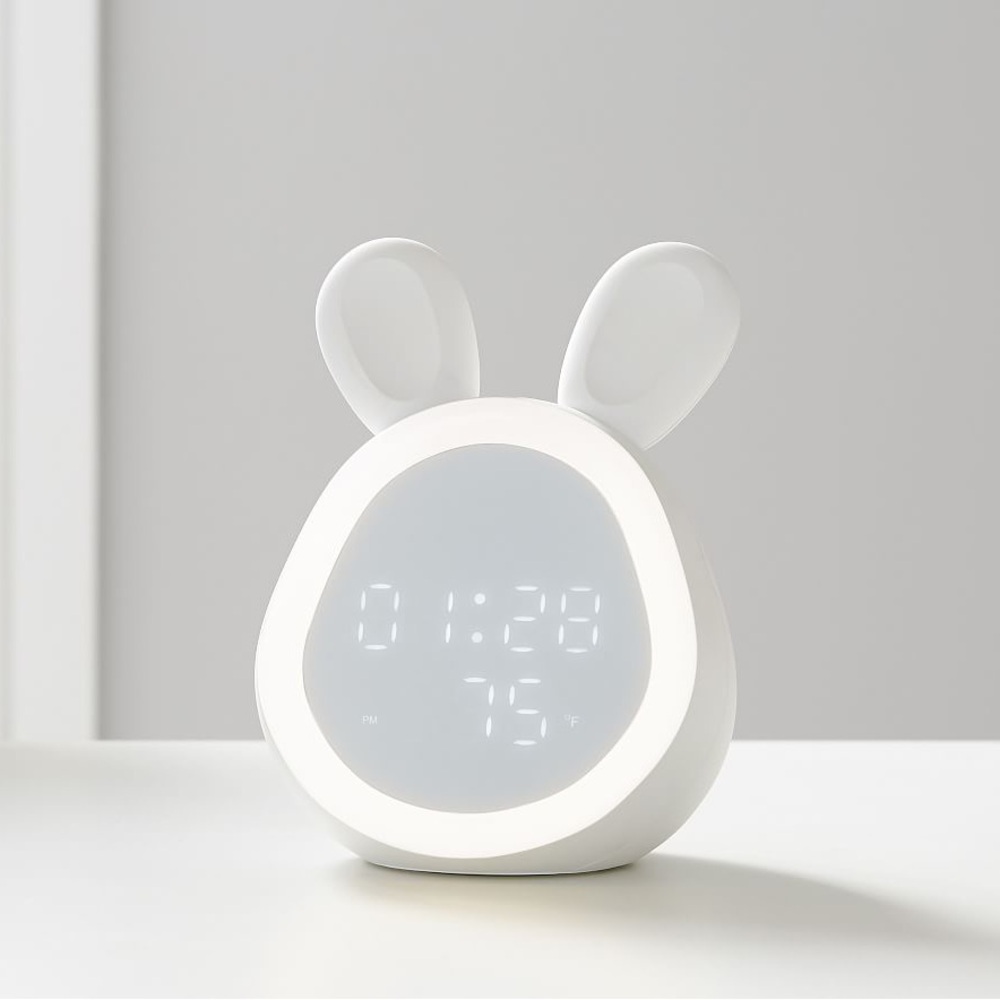 White Bunny LED Alarm Clock USB Rabbit - Picture 7 of 11